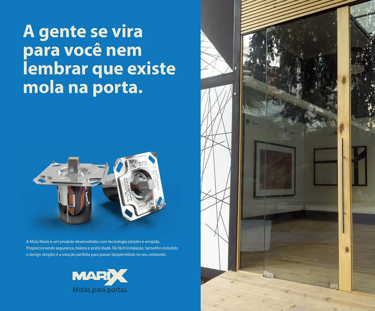 Porta de vidro com mola Marix