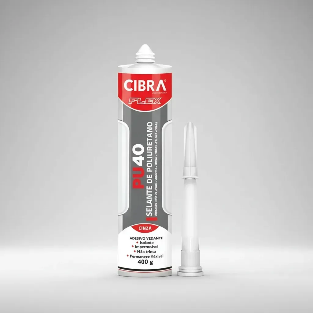 Selante Poliuretano Cinza Cibra Flex PU40 Pintável 400g