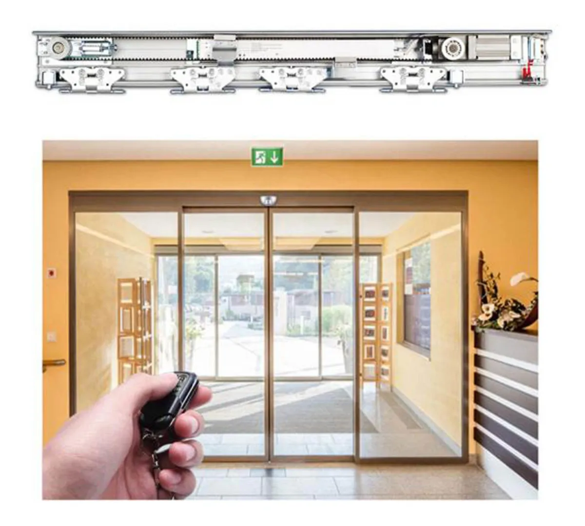 Sm150 Operador De Portas Deslizante Automática Prata