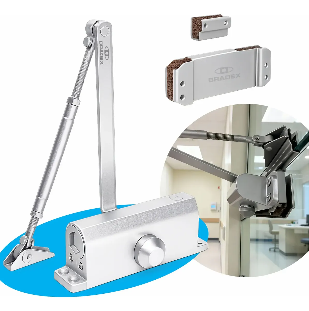 Kit Mola Porta Vidro Aérea 45kg Soprano Mais Suporte Prata